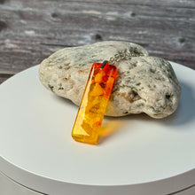 Yellow and Orange Long Pendant Necklace / Vibrant Fused Glass Jewellery