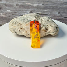Yellow and Orange Long Pendant Necklace / Vibrant Fused Glass Jewellery