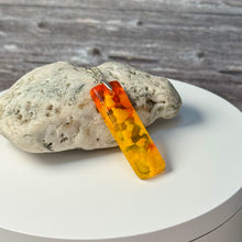 Yellow and Orange Long Pendant Necklace / Vibrant Fused Glass Jewellery