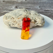 Yellow and Red Long Pendant Necklace / Vibrant Fused Glass Jewellery