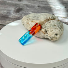 Red and Turquoise Long Pendant Necklace / Vibrant Fused Glass Jewellery (Copy)