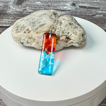 Red and Turquoise Long Pendant Necklace / Vibrant Fused Glass Jewellery (Copy)