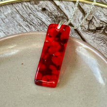 Red Long Pendant Necklace / Summer Fused Glass Jewellery