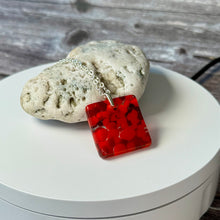 Red Square Necklace / Sunshine Fused Glass Jewellery