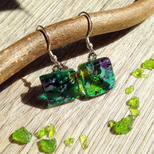 Nature Lover Blue and Green Glass Sterling Silver Earrings