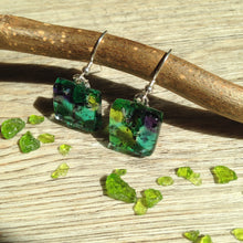 Nature Lover Blue and Green Glass Sterling Silver Earrings