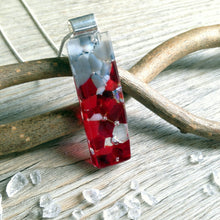 Ruby Long Pendant Fused Glass Necklace