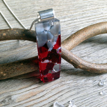 Ruby Long Pendant Fused Glass Necklace