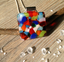 Confetti Square Necklace / Fused Glass Jewellery