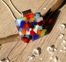 Confetti Square Necklace / Fused Glass Jewellery