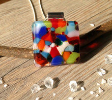 Confetti Square Necklace / Fused Glass Jewellery