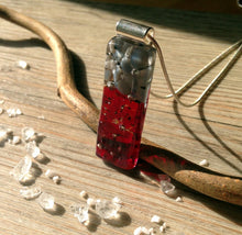 Ruby Long Pendant Fused Glass Necklace