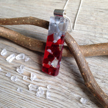 Ruby Long Pendant Fused Glass Necklace