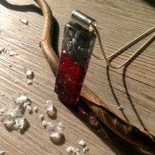 Ruby Long Pendant Fused Glass Necklace