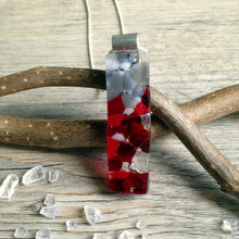Ruby Long Pendant Fused Glass Necklace