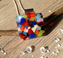 Confetti Square Necklace / Fused Glass Jewellery