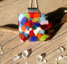 Confetti Square Necklace / Fused Glass Jewellery