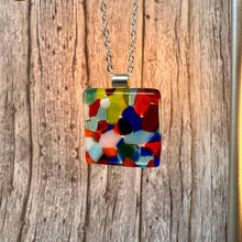 Confetti Square Necklace / Fused Glass Jewellery