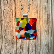 Confetti Square Necklace / Fused Glass Jewellery