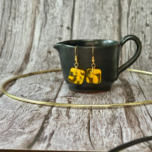 Sunshine Yellow Earrings Sterling Silver Fused Glass Earrings