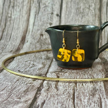 Sunshine Yellow Earrings Sterling Silver Fused Glass Earrings