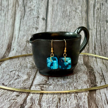 Fresh Turquoise Earrings Sterling Silver Fused Glass Earrings