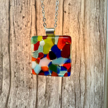 Confetti Square Necklace / Fused Glass Jewellery