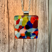 Confetti Square Necklace / Fused Glass Jewellery