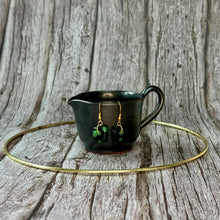 Nature Green Earrings Sterling Silver Fused Glass Earrings