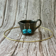 Fresh Turquoise Earrings Sterling Silver Fused Glass Earrings