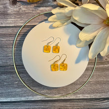 Sunshine Yellow Earrings Sterling Silver Fused Glass Earrings