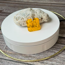 Yellow Square Necklace / Sunshine Fused Glass Jewellery