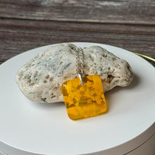 Yellow Square Necklace / Sunshine Fused Glass Jewellery