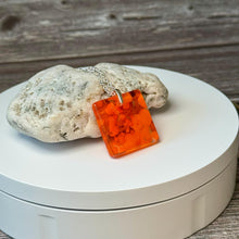 Orange Square Necklace / Sunshine Fused Glass Jewellery