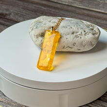 Yellow Long Pendant Necklace / Sunshine Fused Glass Jewellery