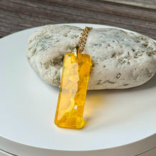 Yellow Long Pendant Necklace / Sunshine Fused Glass Jewellery