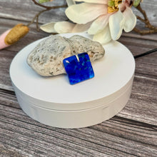 Blue Square Necklace / Sunshine Fused Glass Jewellery