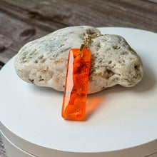 Orange Long Pendant Necklace / Summer Fused Glass Jewellery