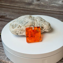 Orange Square Necklace / Sunshine Fused Glass Jewellery