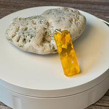 Yellow Long Pendant Necklace / Sunshine Fused Glass Jewellery
