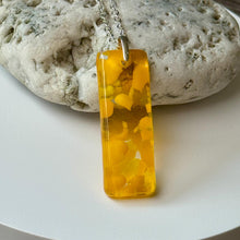 Yellow Long Pendant Necklace / Sunshine Fused Glass Jewellery