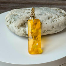 Yellow Long Pendant Necklace / Sunshine Fused Glass Jewellery