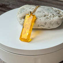 Yellow Long Pendant Necklace / Sunshine Fused Glass Jewellery