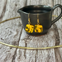 Sunshine Yellow Earrings Sterling Silver Fused Glass Earrings