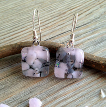 Rose Pink Earrings / Mum Gift / Fused Glass Earrings / Petal Pink / Pink Jewelry