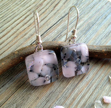 Rose Pink Earrings / Mum Gift / Fused Glass Earrings / Petal Pink / Pink Jewelry